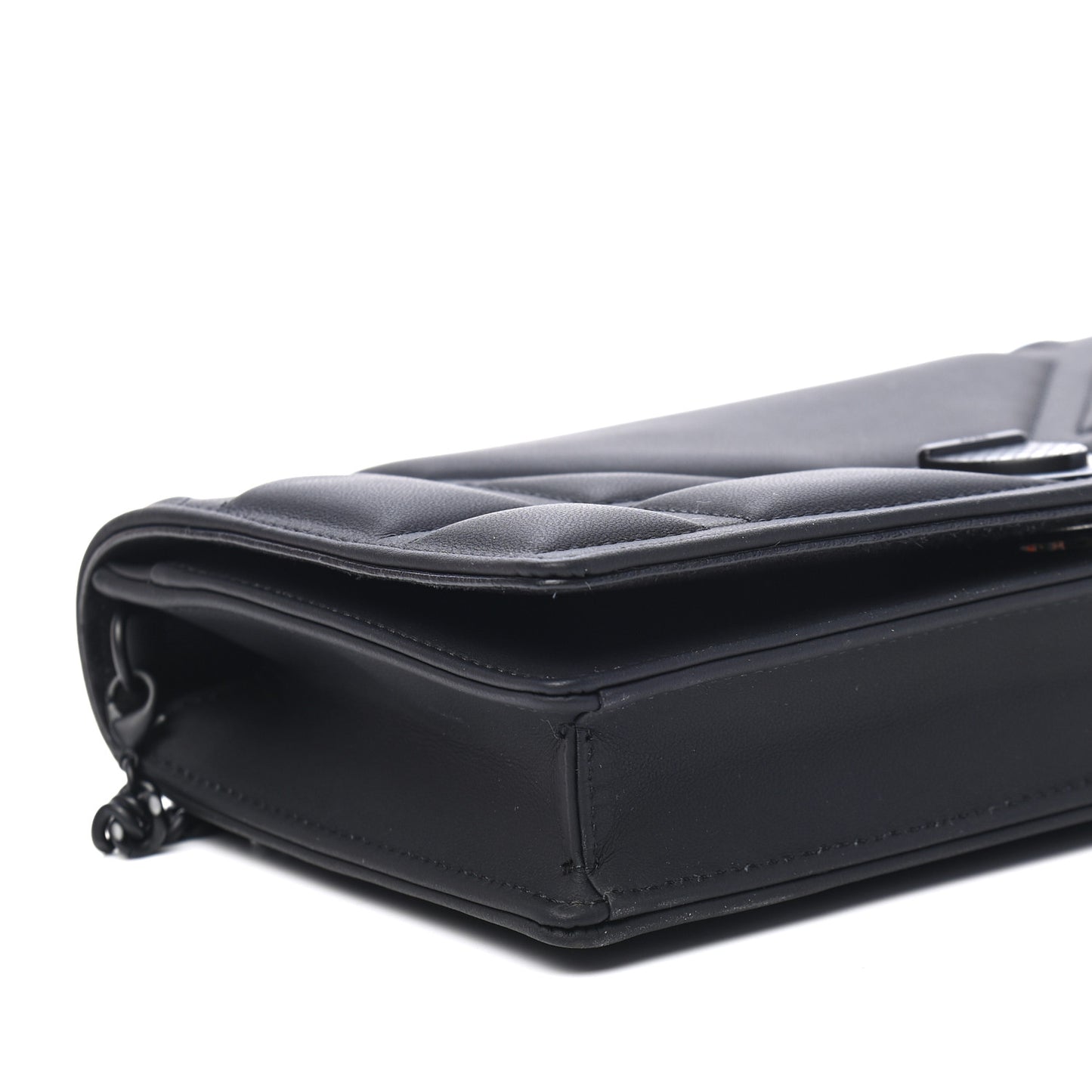 Ultra Matte Calfskin Diorama Wallet on Chain Pouch Black
