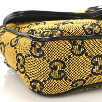 Gucci Monogram Multicolor Matelasse Diagonal Super Mini GG Marmont Shoulder Bag Yellow Blue 8 of 9