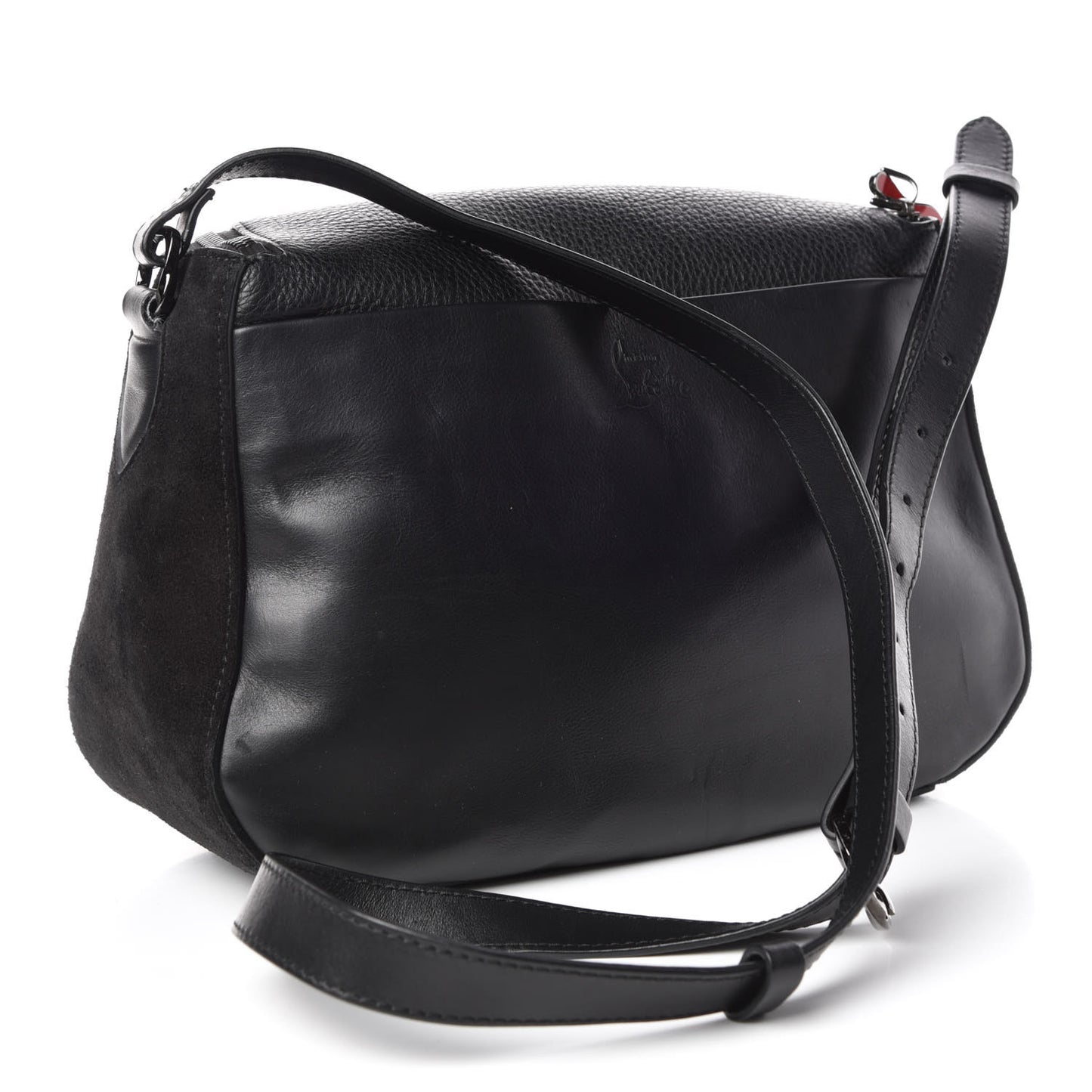 Calfskin Suede Salina Messenger Bag Black