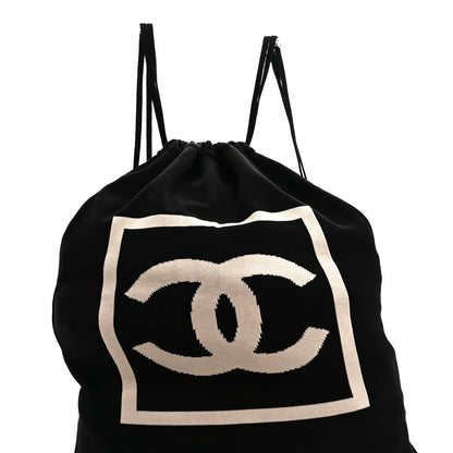 Chanel Cotton CC Drawstring Sport Line Backpack Black 7 of 9