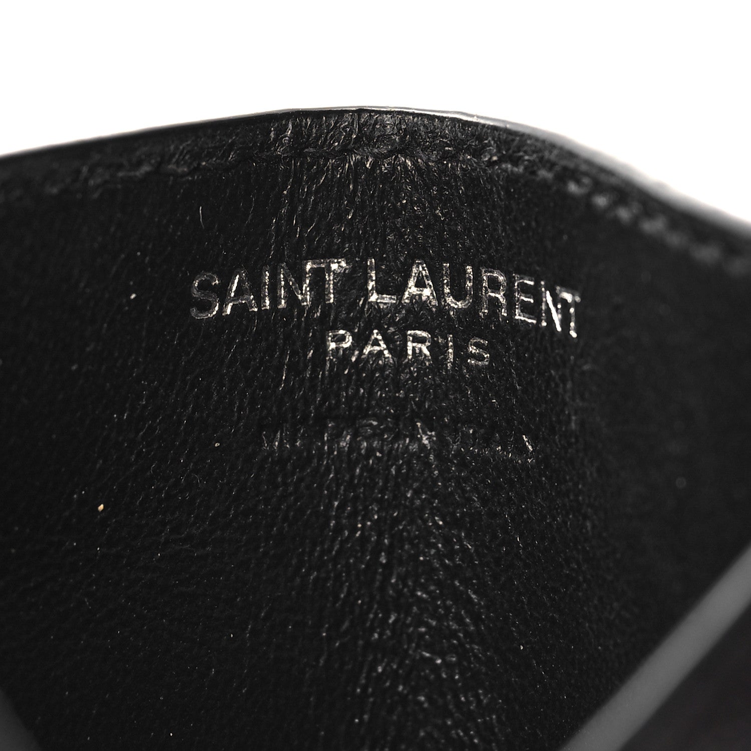 Saint Laurent Grain De Poudre Matelasse Chevron Monogram Credit Card Case Black 6 of 8