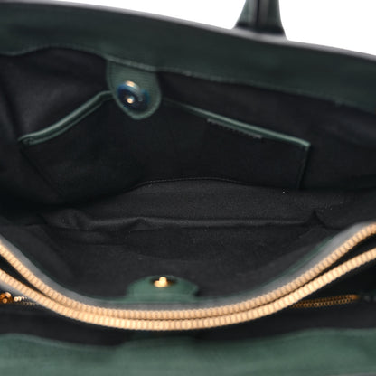 Burberry Derby Calfskin House Check Medium Banner Tote Dark Bottle Green 5 of 13