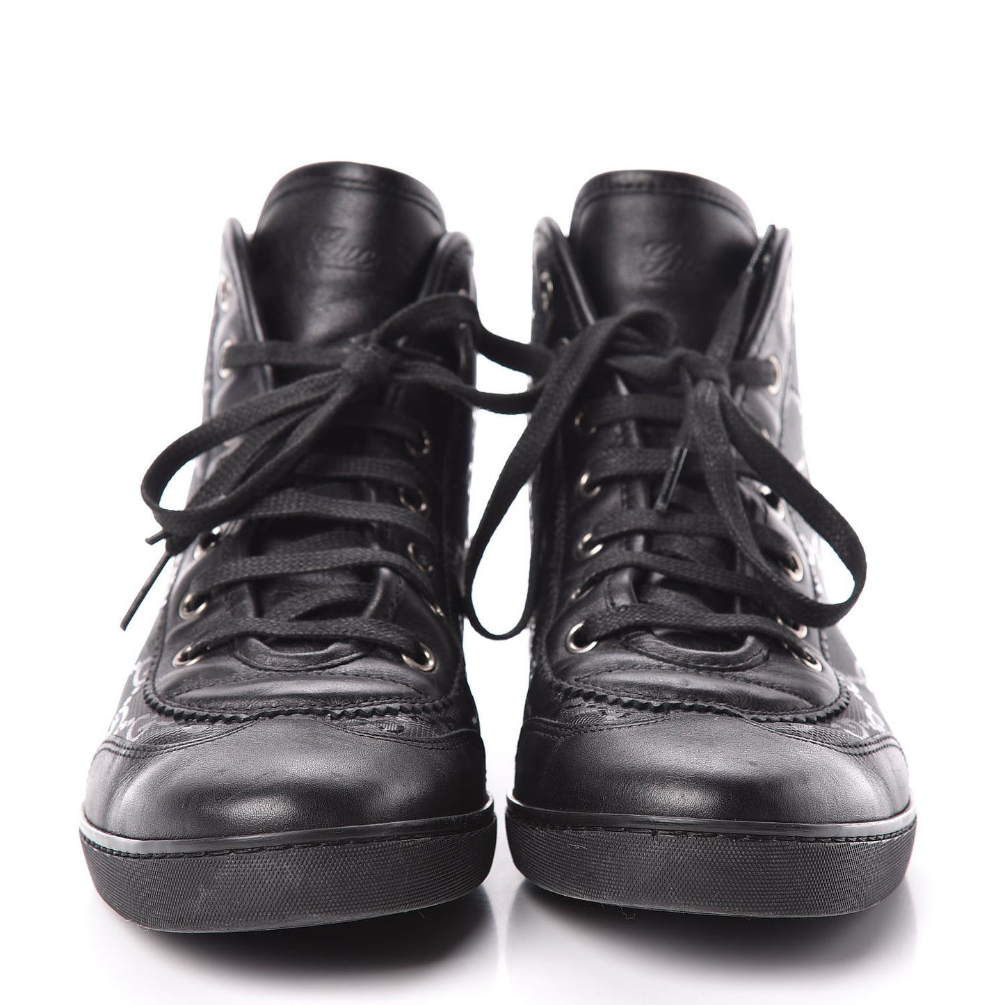 Imprime Monogram Womens High Top Sneakers 39 Black
