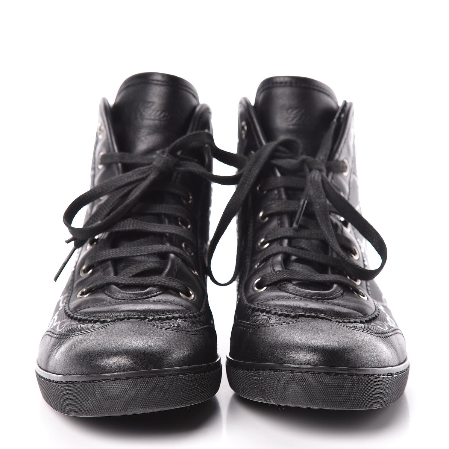 Gucci Imprime Monogram Womens High Top Sneakers 39 Black 2 of 12