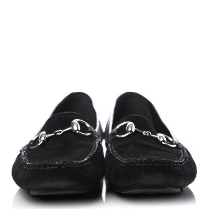 Gucci Suede Womens Horsebit Driver Loafers 38 Black 2 of 10