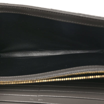 Saint Laurent Grain De Poudre Matelasse Chevron Monogram Chain Wallet Fog 6 of 10