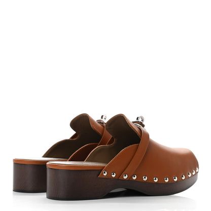 Hermes Heritage Calfskin Carlotta Mules 37 Naturel 4 of 8