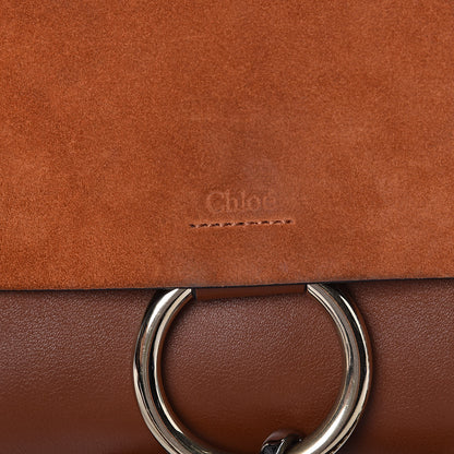 Chloe Suede Calfskin Small Faye Shoulder Bag Tobacco 10 of 11