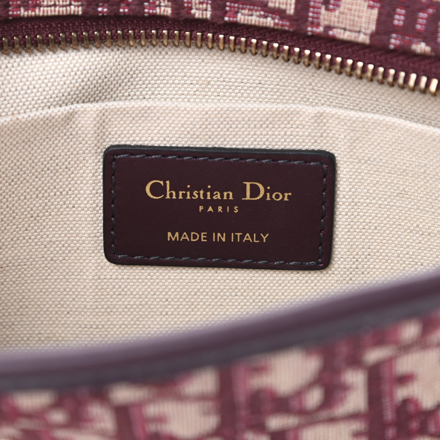 Christian Dior Oblique Diorquake Clutch Burgundy 6 of 9