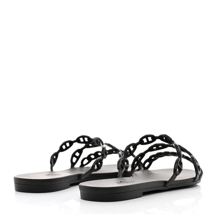 Hermes TPU Rivage Sandals 35 Black 4 of 9