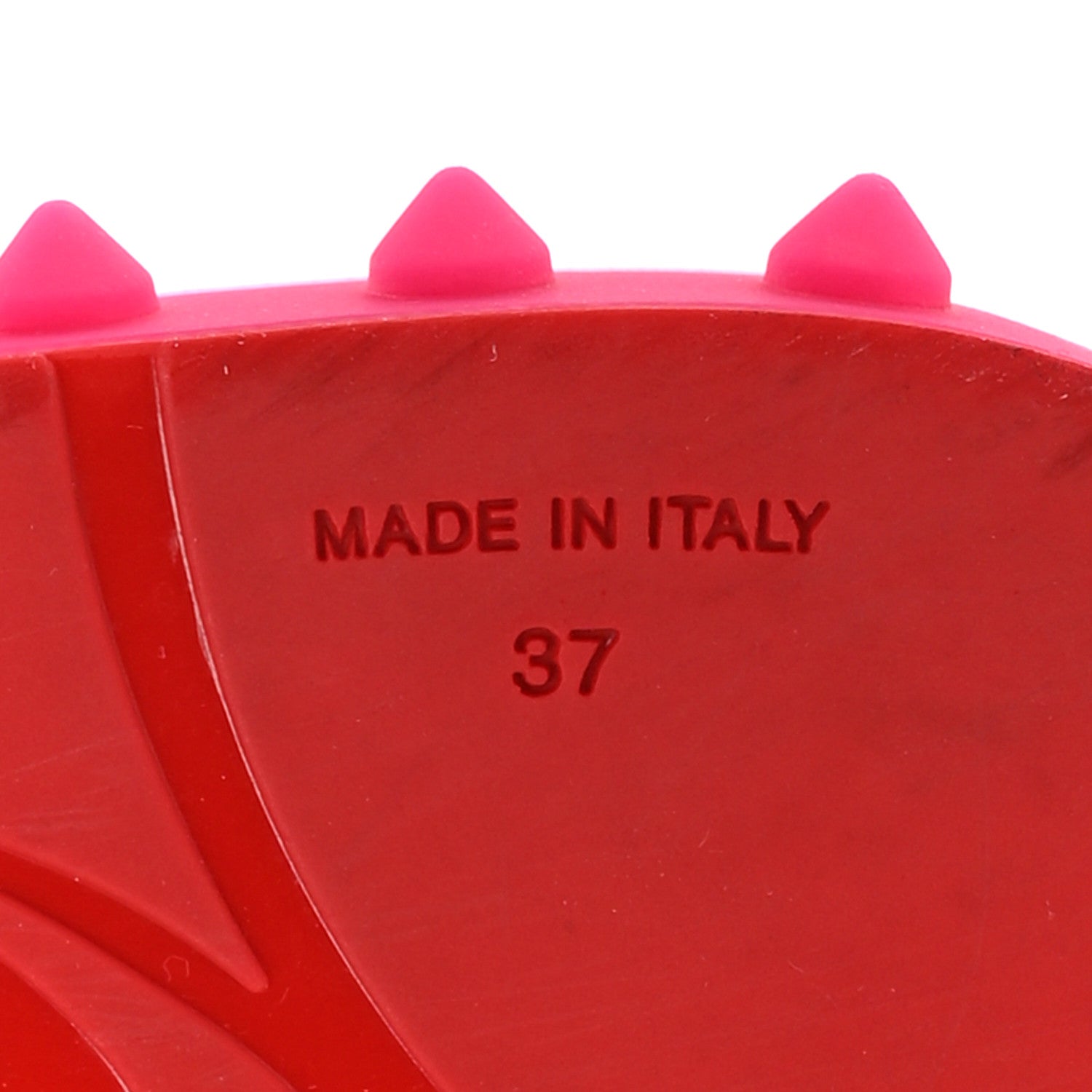 Christian Louboutin Rubber Spike Loubi Donna Flip Flop 37 Pink