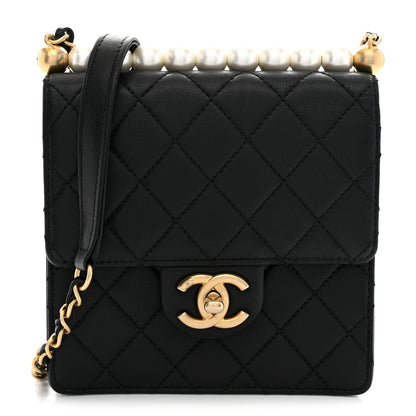 Chanel Goatskin Quilted Chic Pearls Flap Black 1 of 12