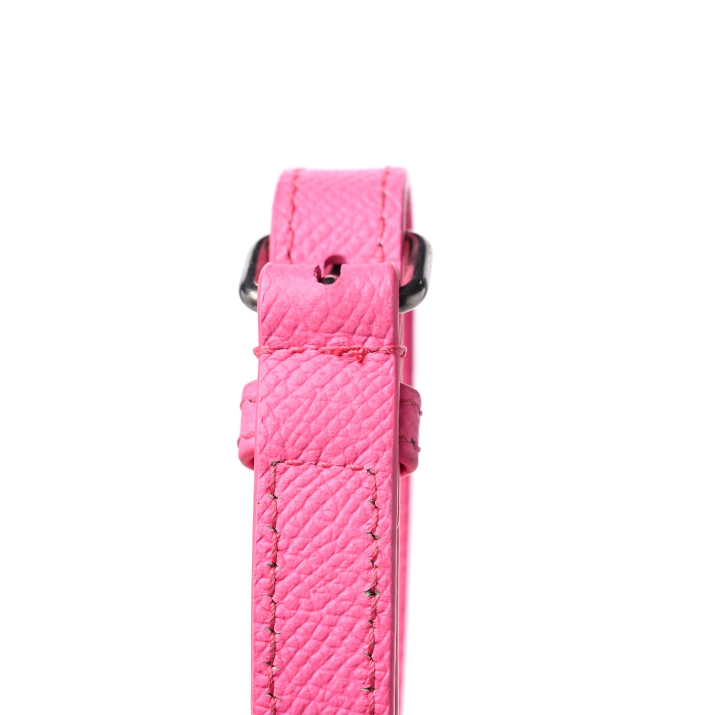 Signature Grained Calfskin Logo XXS Ville Top Handle Bag Acid Pink Black