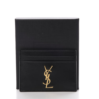 Saint Laurent Calfskin Monogram Credit Card Case Black 8 of 8