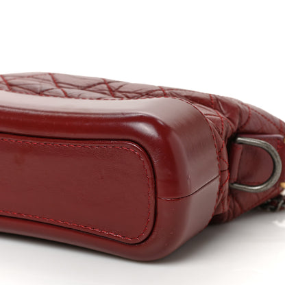 Chanel Aged Calfskin Quilted Small Gabrielle Hobo Burgundy 9 of 9