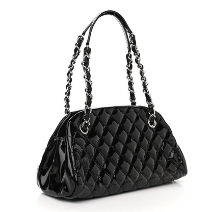 Chanel Patent Quilted Small Just Mademoiselle Bowling Bag Black 2 of 11