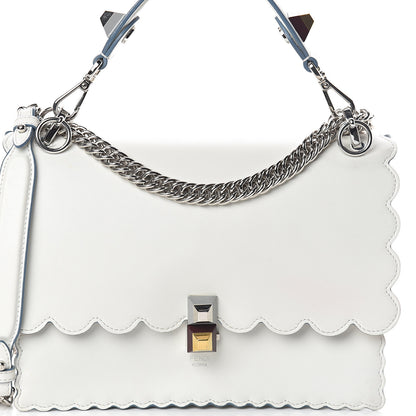 Fendi Vitello Liberty Scalloped Studded Kan I Shoulder Bag Bianco 7 of 9