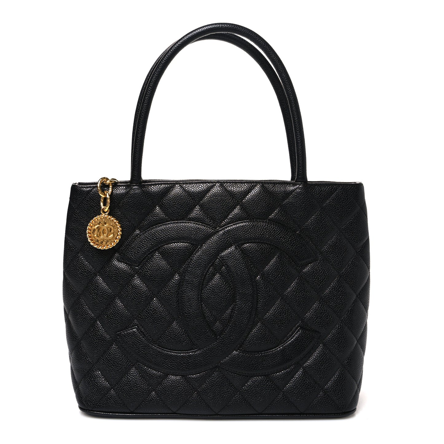 Caviar Quilted Medallion Tote Black