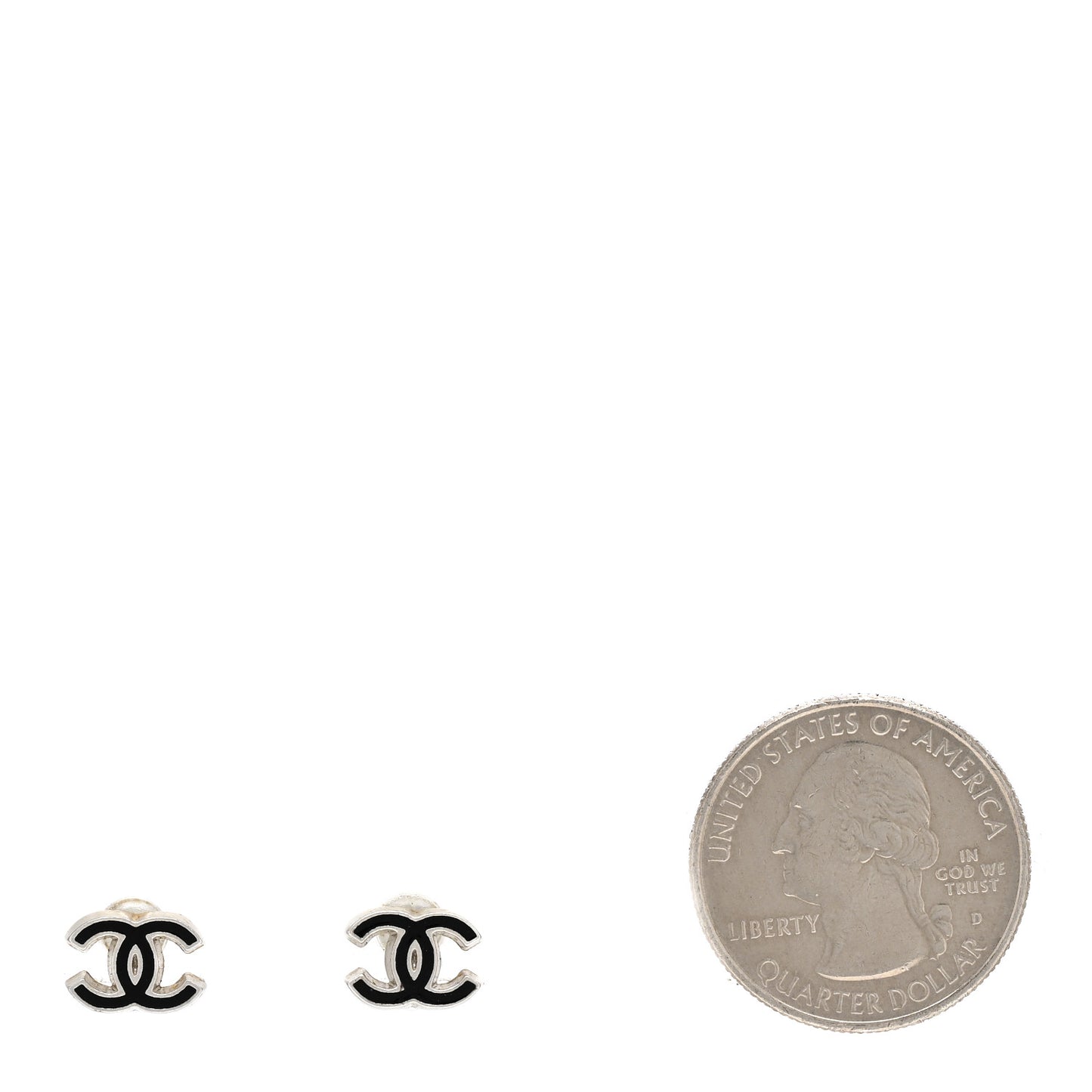 Resin CC Earrings Silver Black