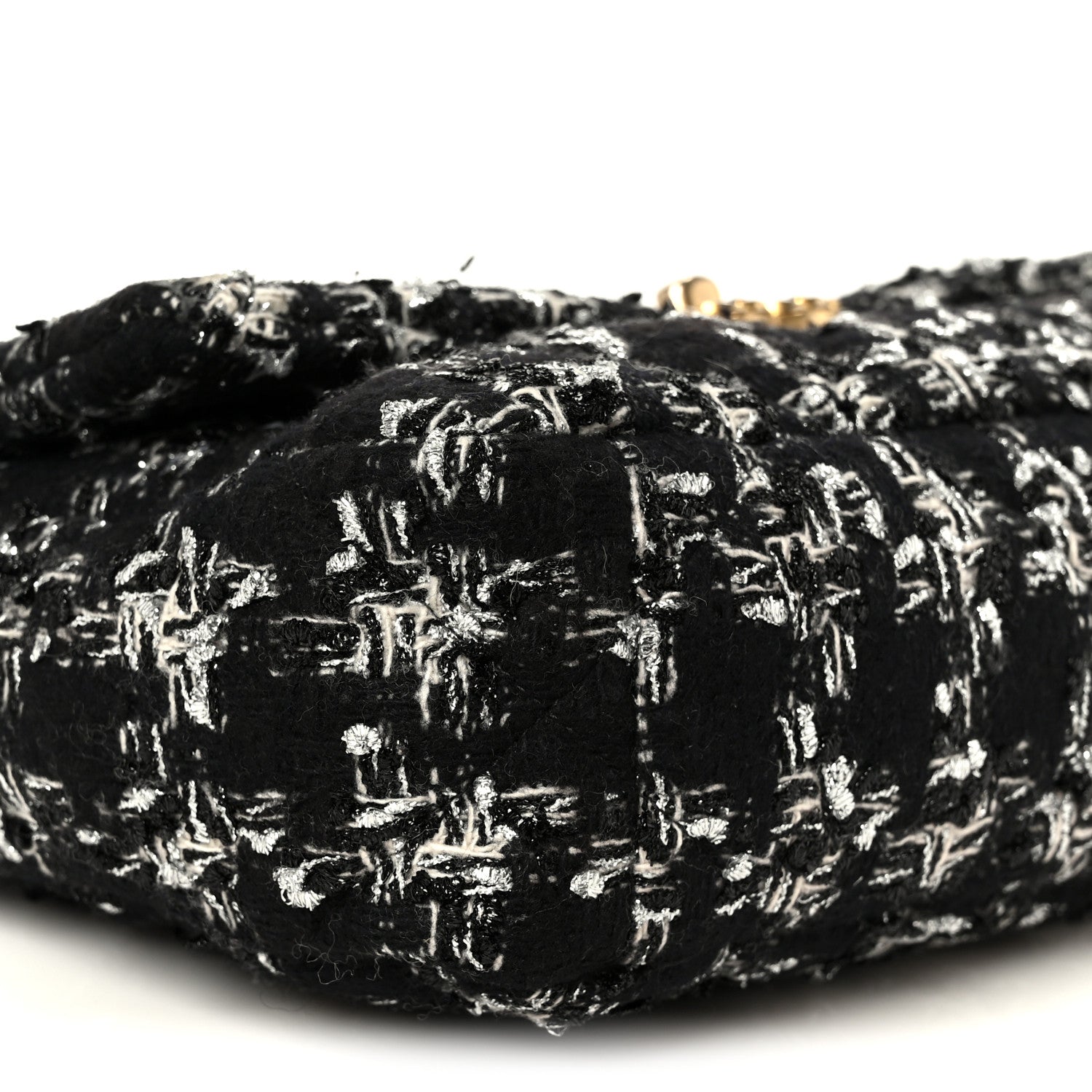 Chanel Tweed Quilted Medium Chanel 19 Flap Black Silver Ecru 9 of 10