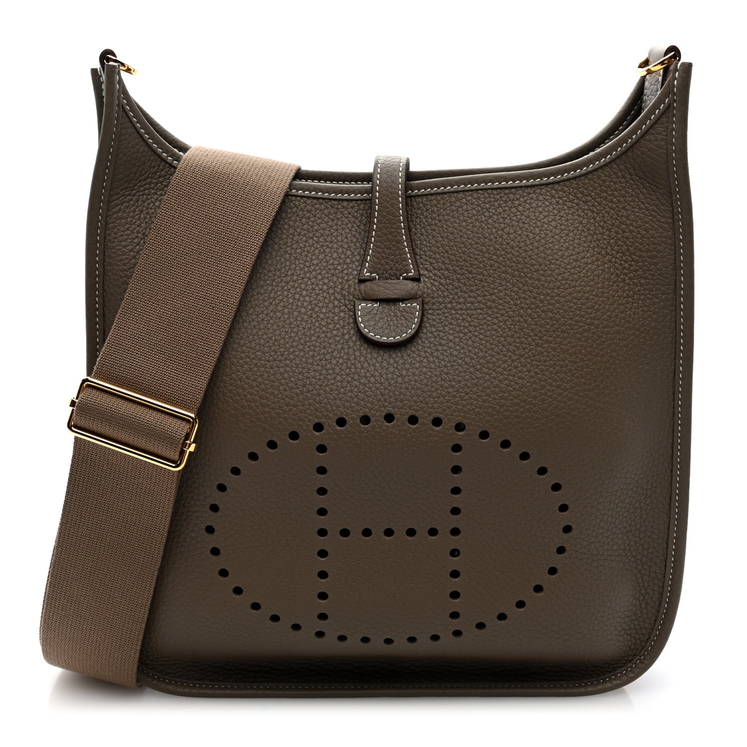 Hermes Taurillon Clemence EVELYNE III PM Etoupe 1 of 11