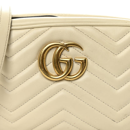 Gucci Calfskin Matelasse Small GG Marmont Chain Shoulder Bag White 8 of 11