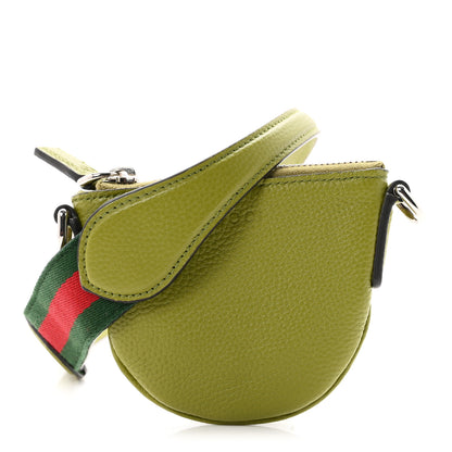 Gucci Pebbled Calfskin Mini B Shoulder Bag Olive Green 1 of 10