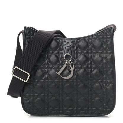 Christian Dior Coated Canvas Cannage Crossbody Bag Black 1 of 9