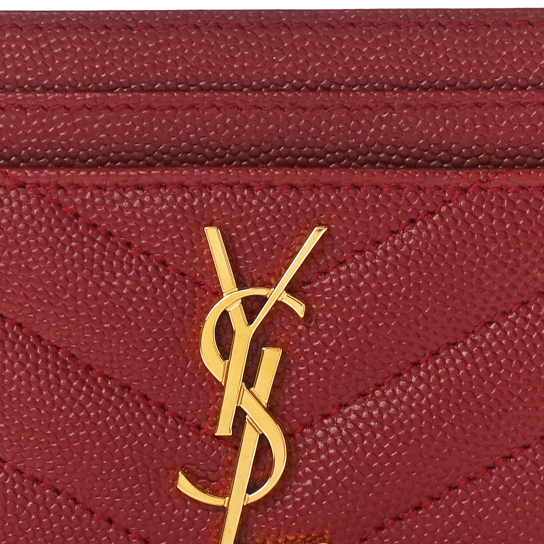 Grain De Poudre Matelasse Chevron Monogram Credit Card Case Opyum Red