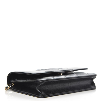 Chanel Goatskin Quilted Timeless CC Wallet On Chain WOC Black 4 of 12