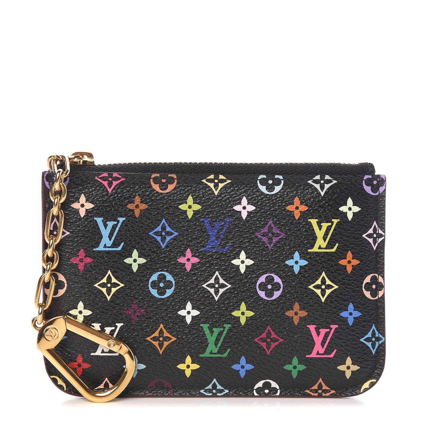 Monogram Multicolor Key Pouch Black Violet