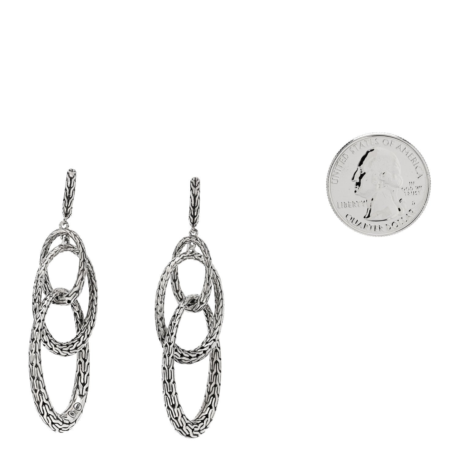 John Hardy Sterling Silver Classic Chain Interlocking Drop Earrings 2 of 5