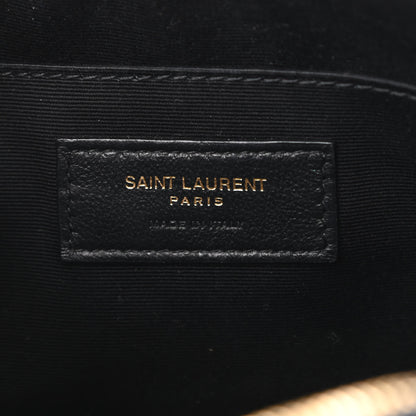 Saint Laurent Raffia Canvas Monogram Lou Camera Bag Beige Black 6 of 9