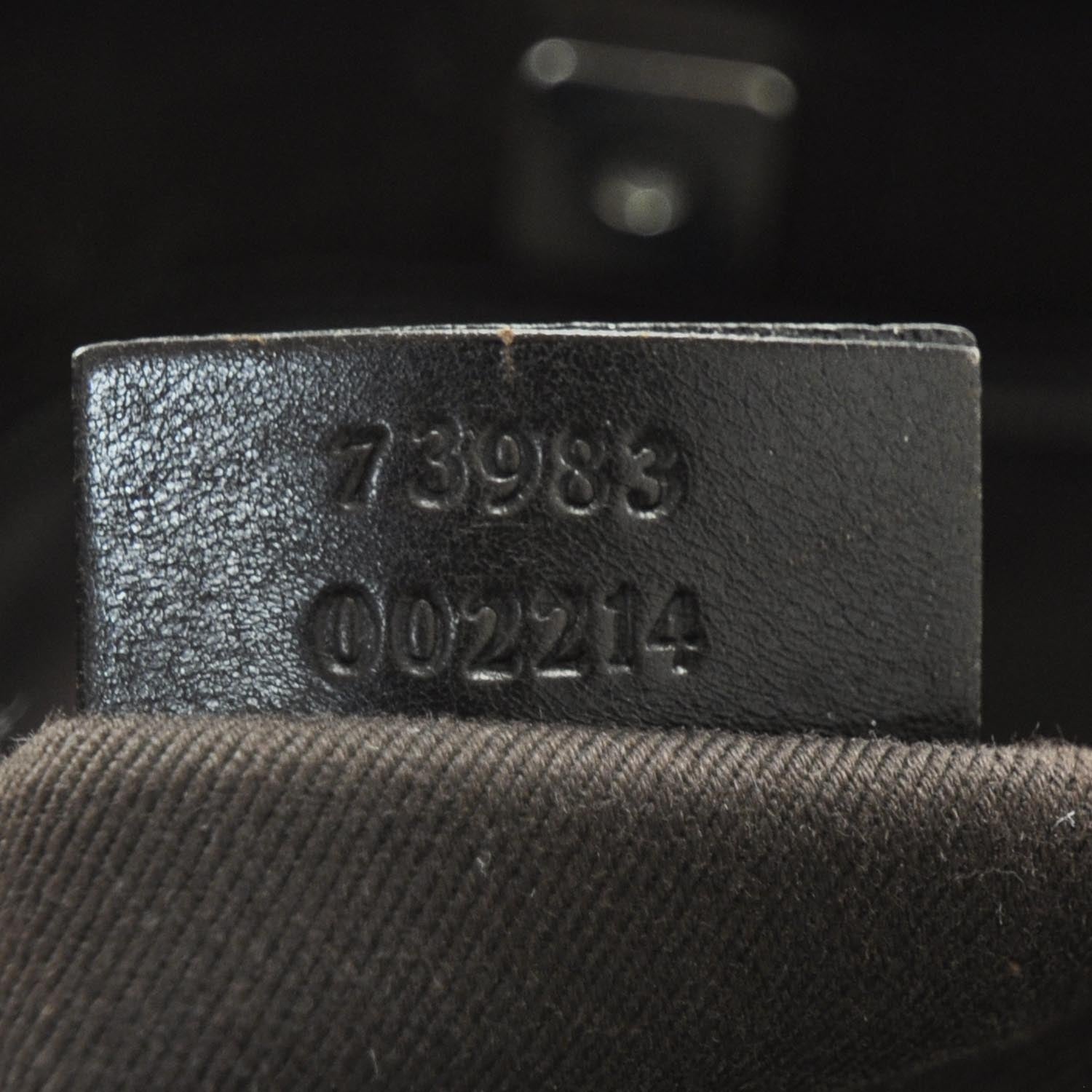 Gucci Denim Monogram Tote Dark Brown 9 of 11