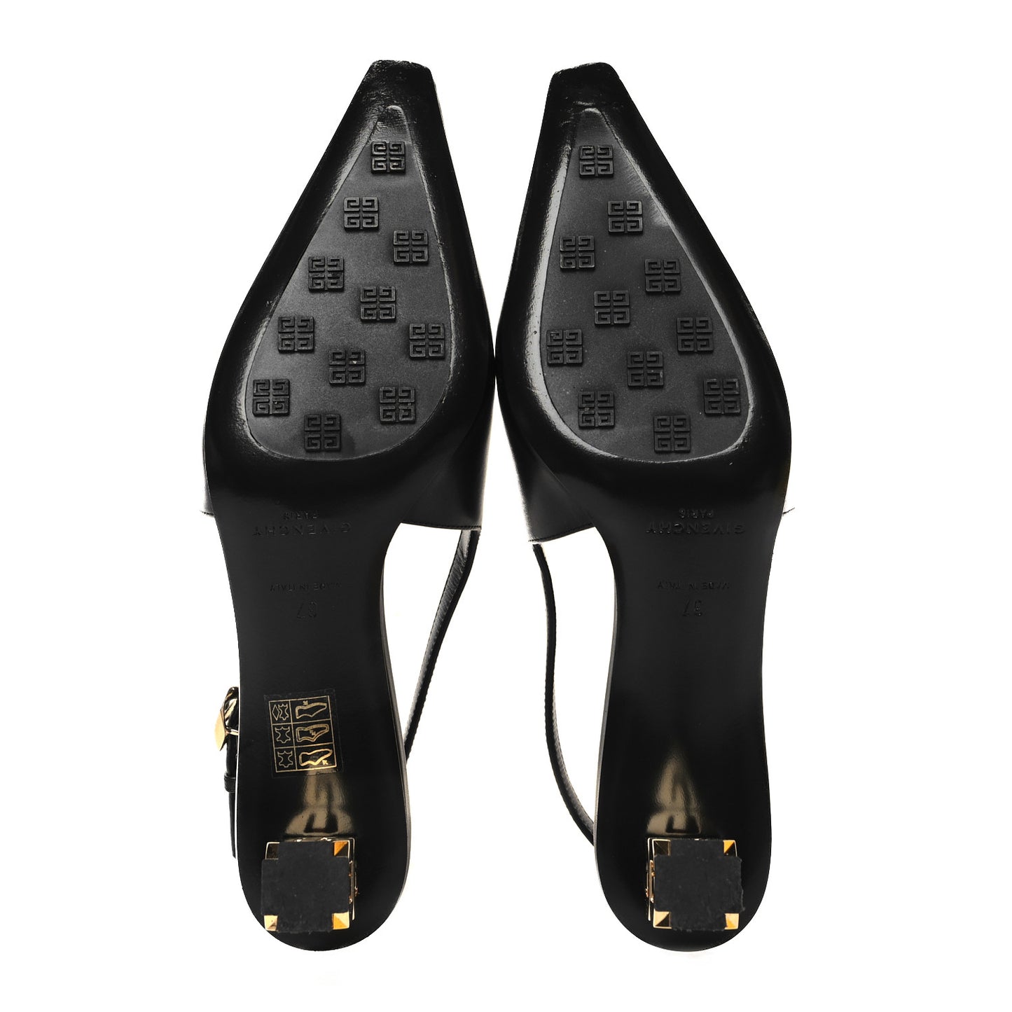 Calfskin G Cube 50mm Slingback Pumps 37 Black