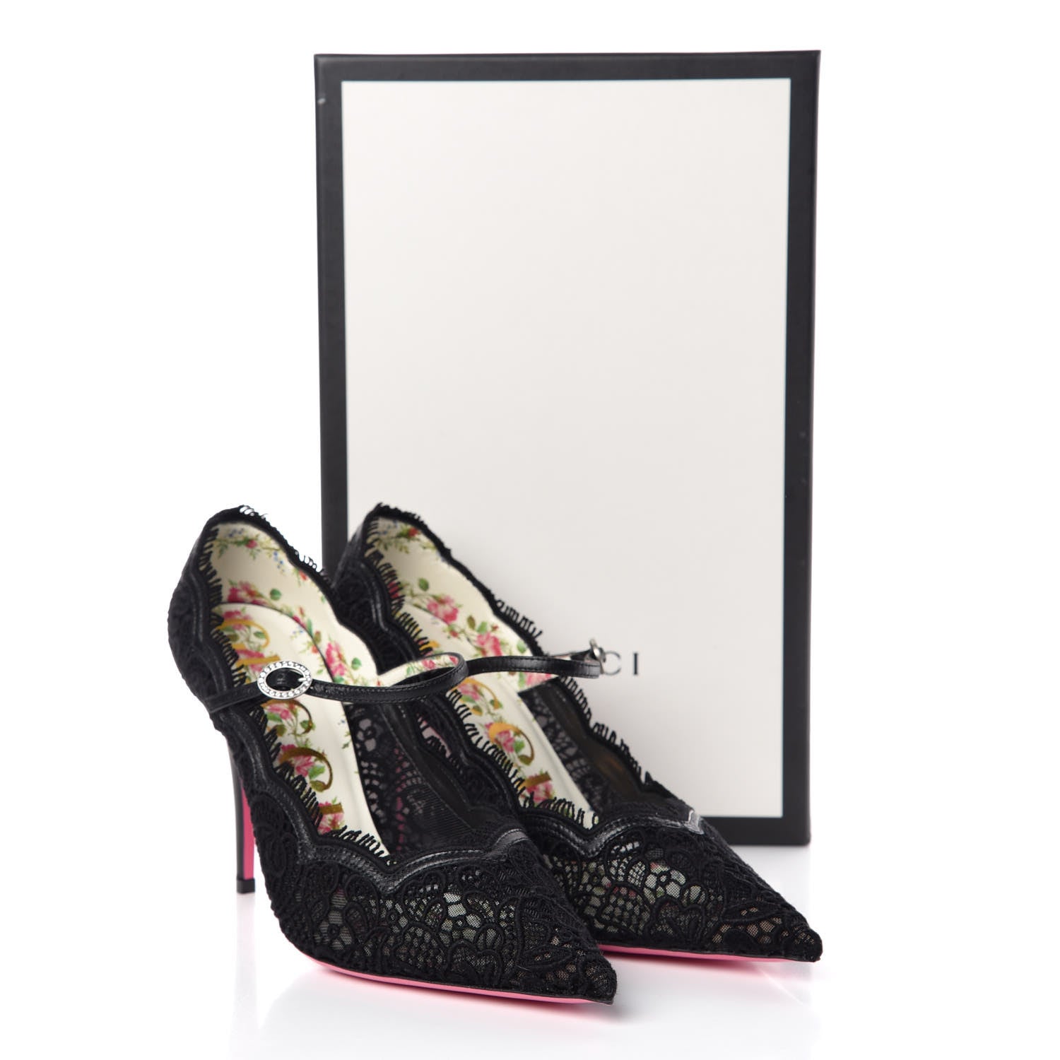 Gucci Lace Pizzo Venice Pumps 38 Black 9 of 9