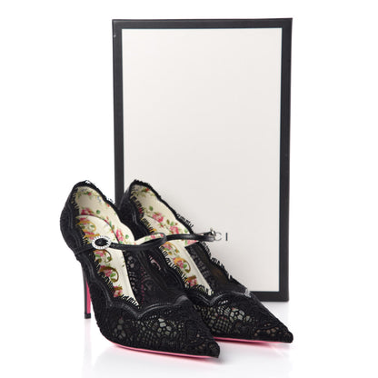 Gucci Lace Pizzo Venice Pumps 38 Black 9 of 9