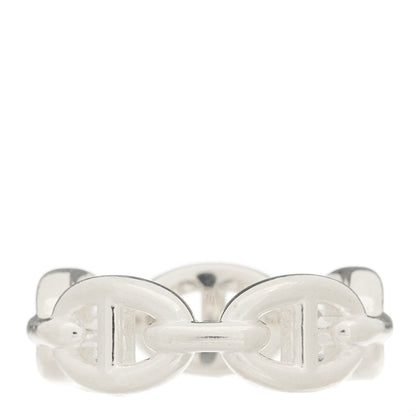 Hermes Sterling Silver PM Chaine d'Ancre Enchainee Band Ring 53 6.25 3 of 7