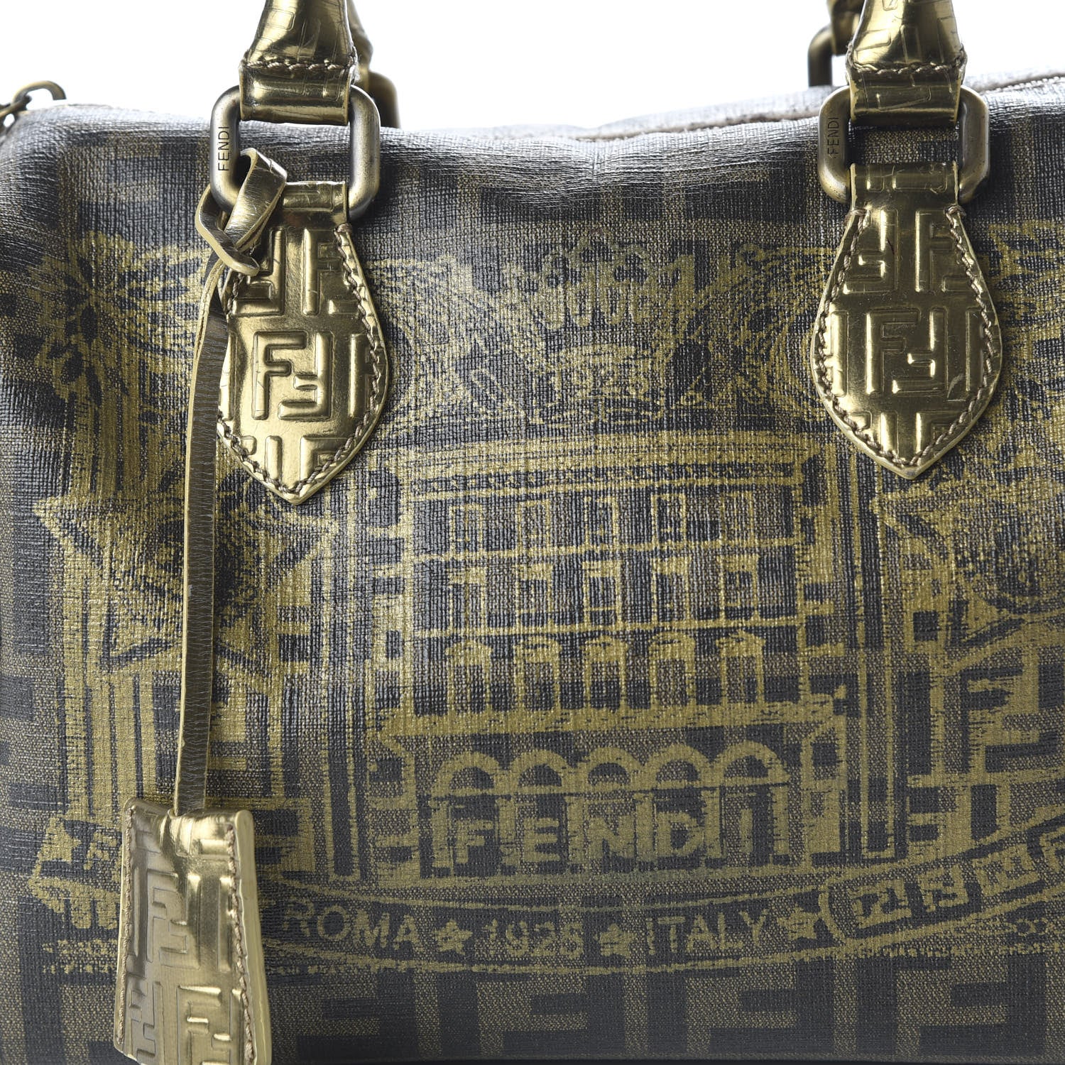 Fendi Zucca Spalmati Palazzo Print Forever Boston Tabacco 10 of 10