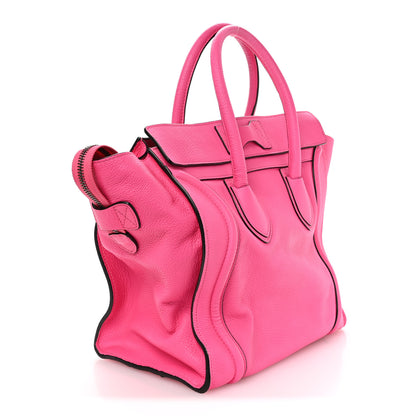 Celine Drummed Calfskin Mini Luggage Fluo Pink 3 of 10