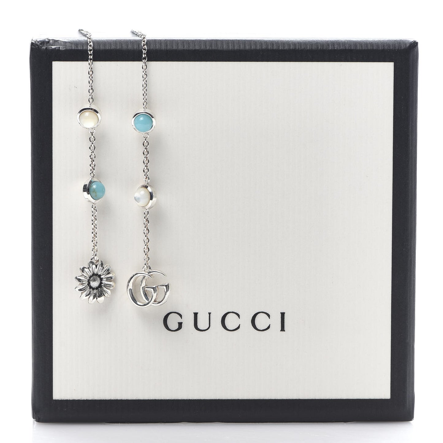 Sterling Silver Mother of Pearl GG Marmont Turchese Earrings