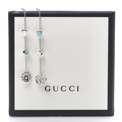 Gucci Sterling Silver Mother of Pearl GG Marmont Turchese Earrings 5 of 5