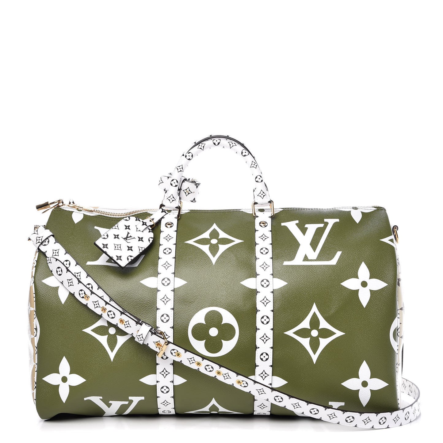Monogram Giant Keepall Bandouliere 50 Kaki Beige
