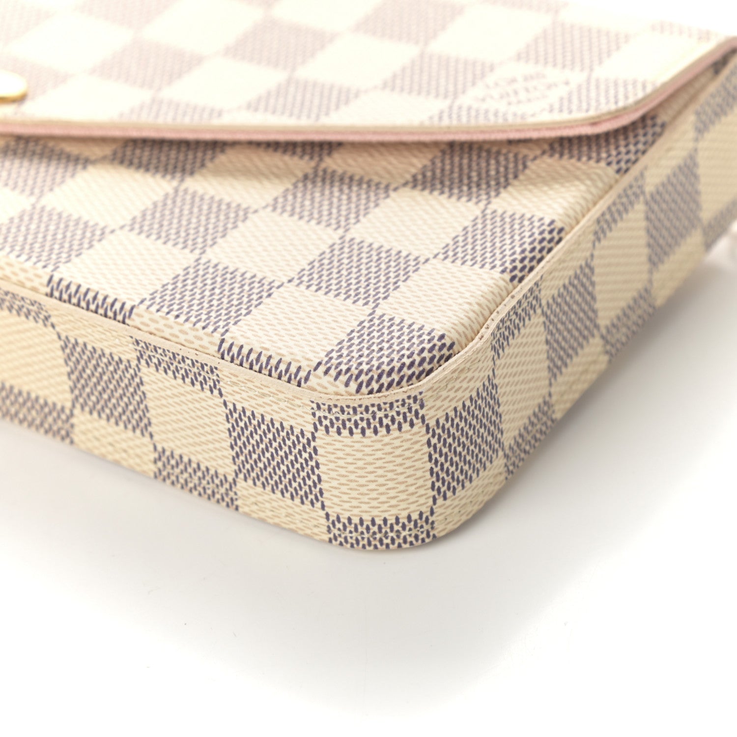 Louis Vuitton Damier Azur Pochette Felicie Chain Wallet Rose Ballerine 9 of 9