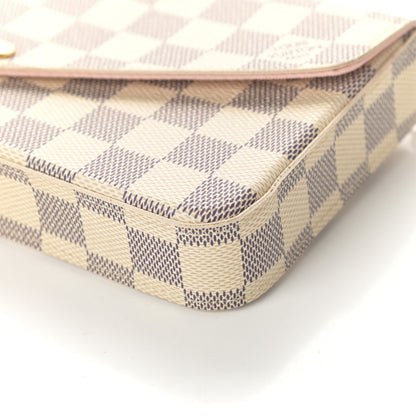 Louis Vuitton Damier Azur Pochette Felicie Chain Wallet Rose Ballerine 9 of 9