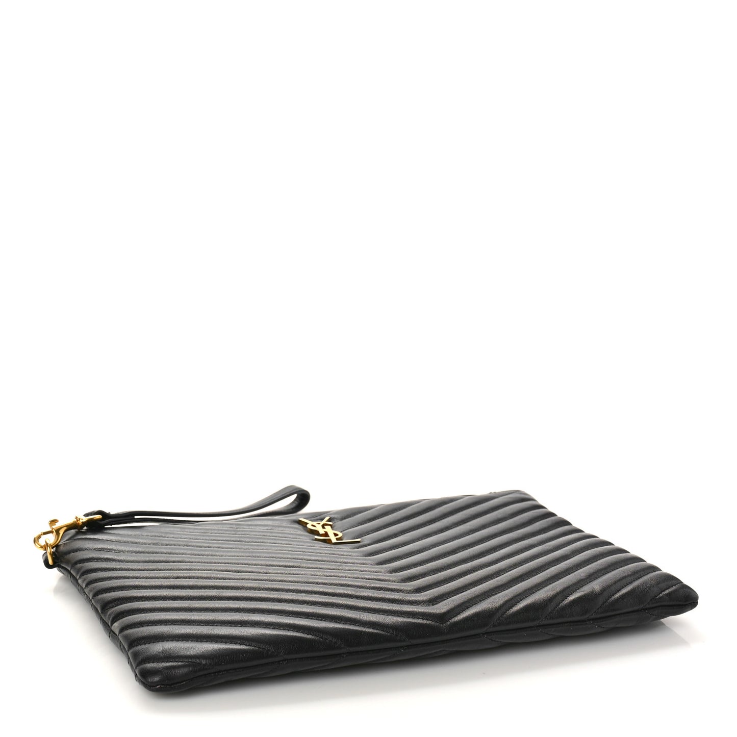 Calfskin Matelasse Monogram Cassandre Tablet Pouch Black