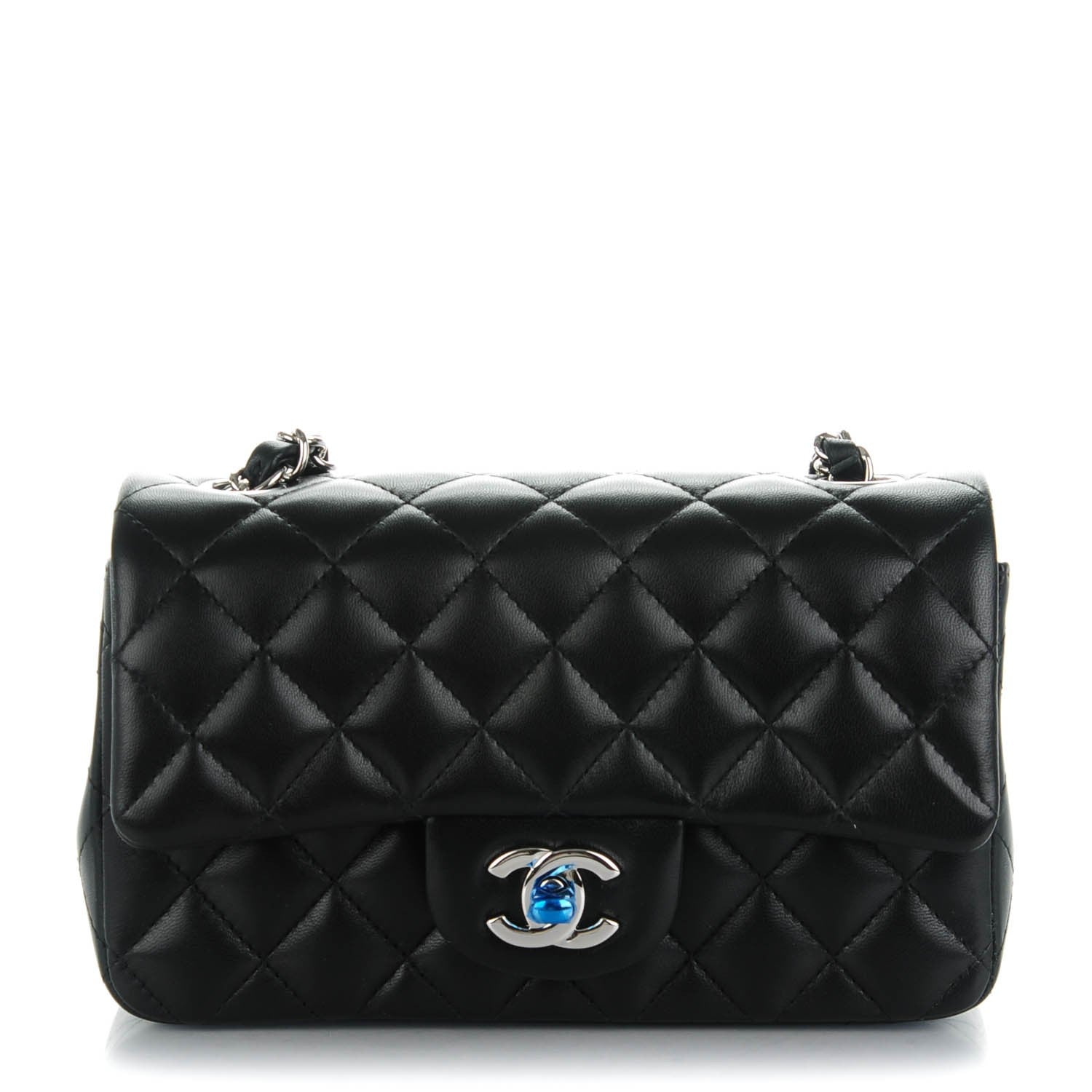 Chanel Lambskin Quilted Mini Rectangular Flap Black 1 of 8