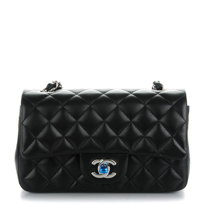 Chanel Lambskin Quilted Mini Rectangular Flap Black 1 of 8