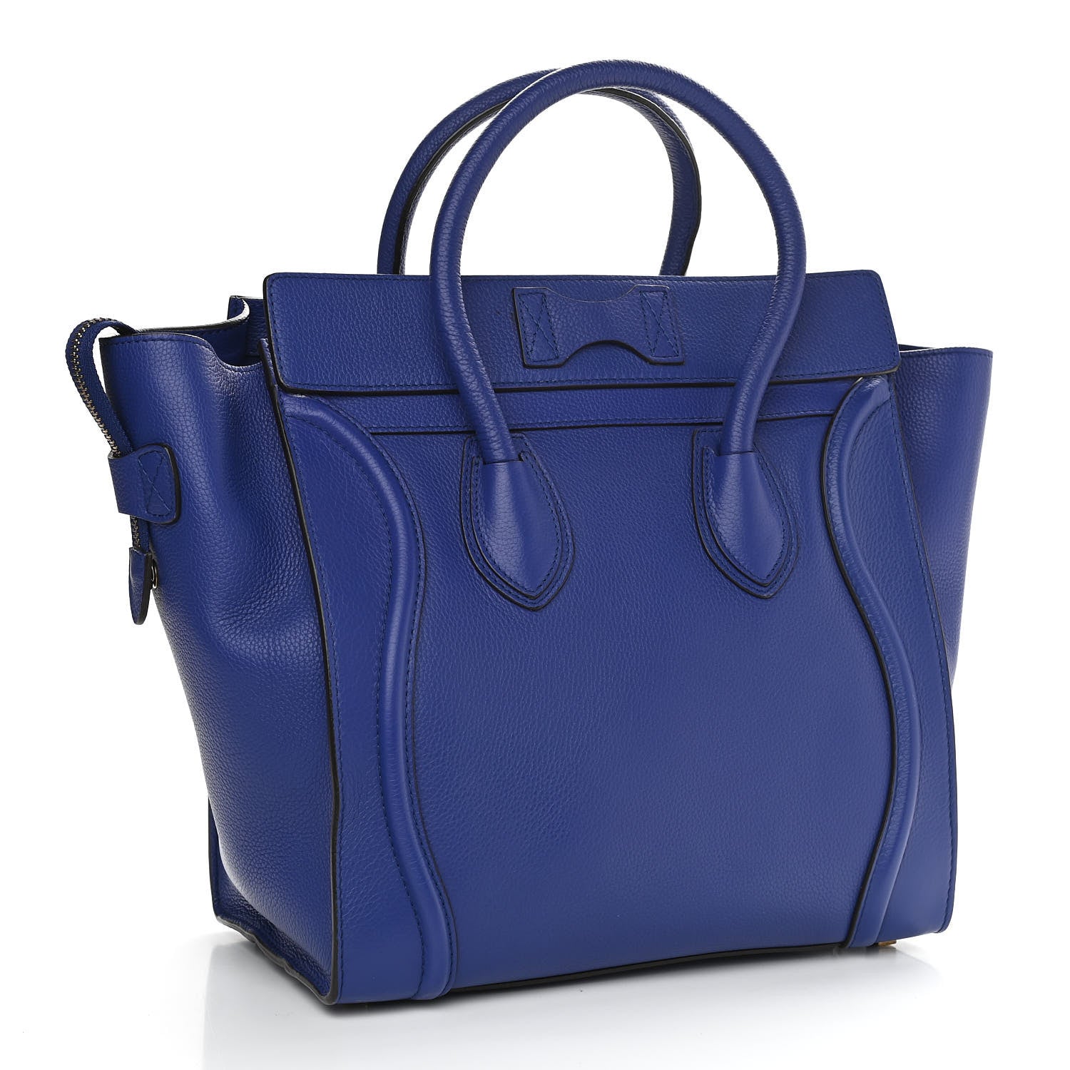 Celine Drummed Calfskin Mini Luggage Indigo 3 of 11