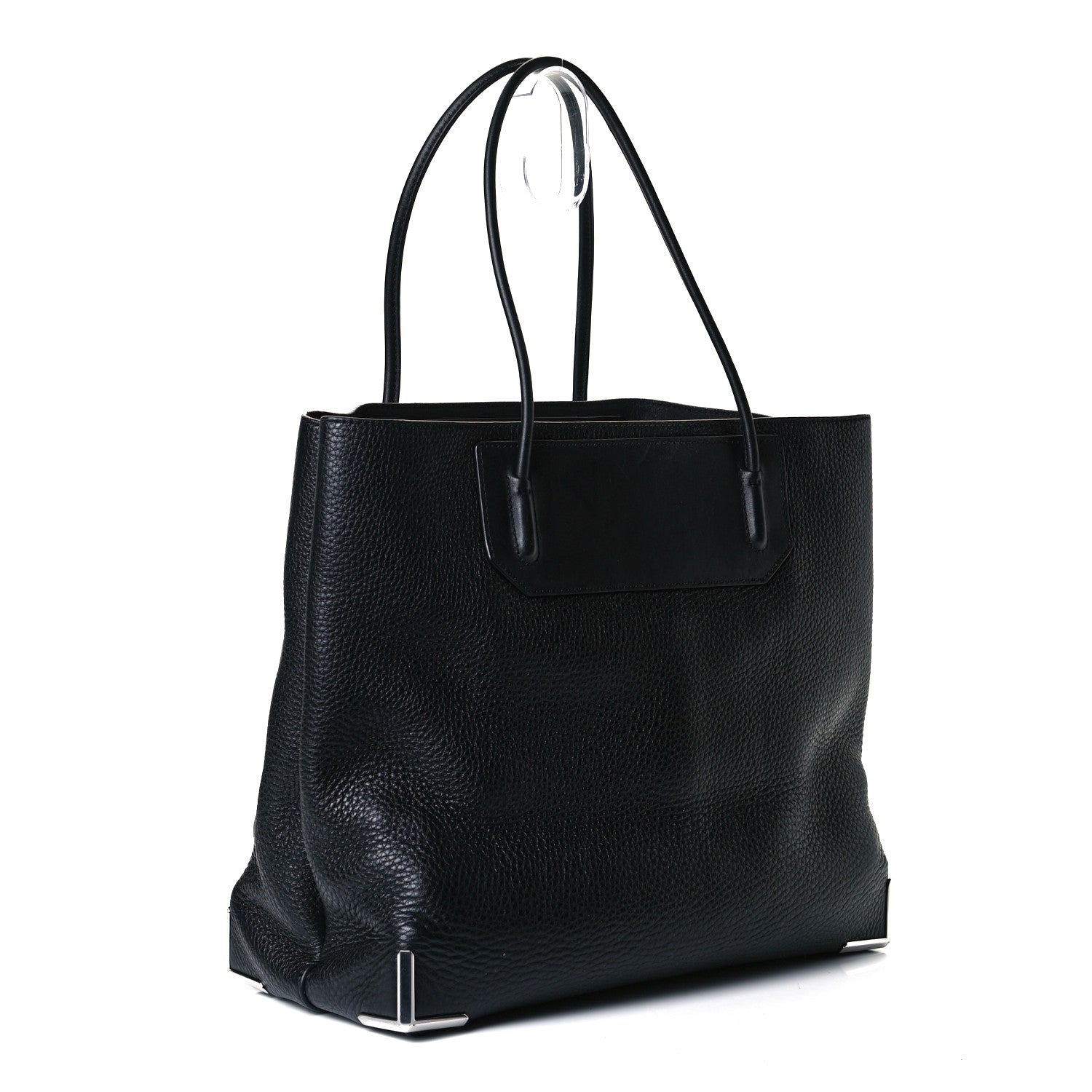 Alexander Wang Pebbled Calfskin Large Prisma Skeletal Tote Black Silver Hardware 2 of 20